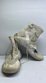 Under Armour HOVR Apex Mid Basketball Shoes – White/Gold - Image 2