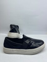 Black Slip-On Casual Sneakers – Minimal Leather Style - Image 4
