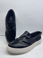 Black Slip-On Casual Sneakers – Minimal Leather Style - Image 5