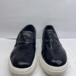 Black Slip-On Casual Sneakers – Minimal Leather Style