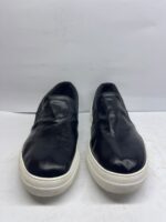 Black Slip-On Casual Sneakers – Minimal Leather Style
